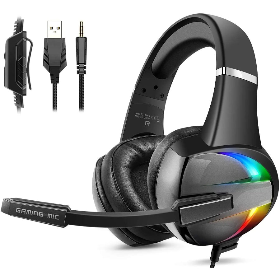 GM-7-High Quality Headphones With RGB LED Gaming Headset 3.5mm Jack