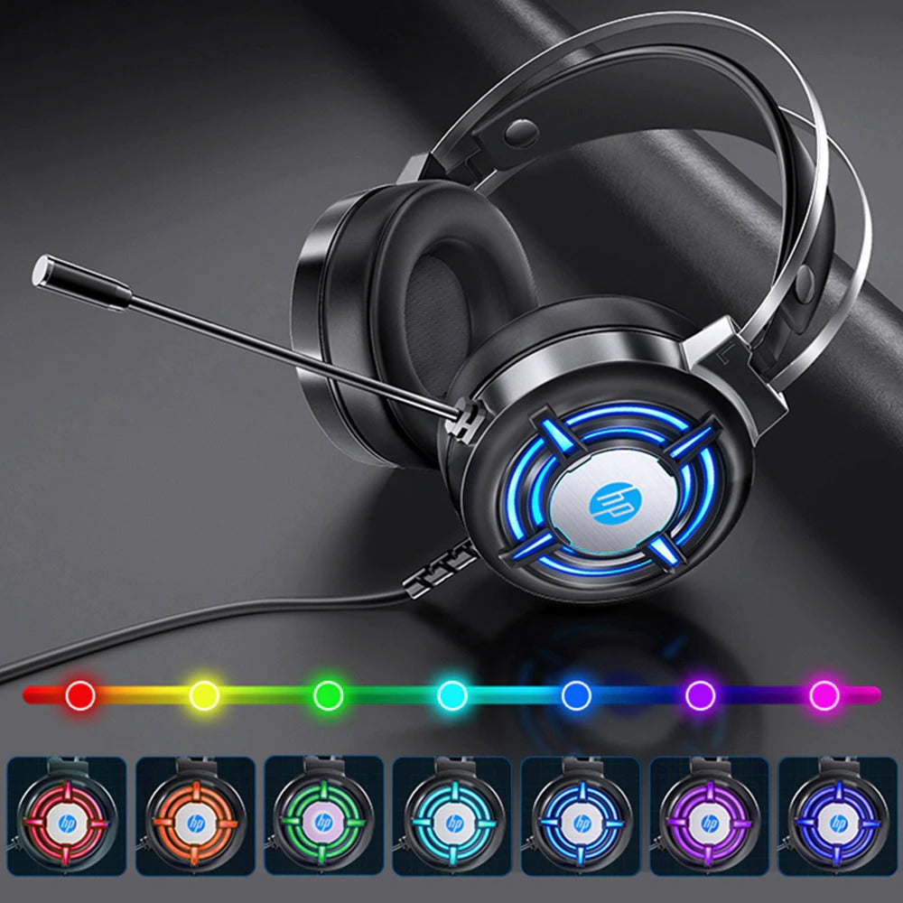 HP Gaming 7.1 Surround Stereo Headset -Colorful Light Headphones With Mic 3.5mm USB