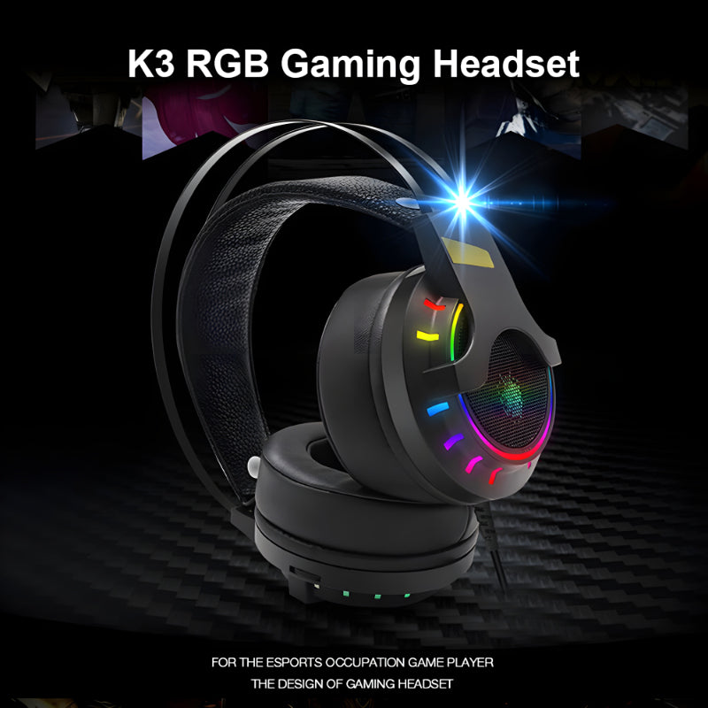 K3 Super Bass  for perfect gaming - Comfortable Wear E-Sports RGB Gaming Wired Headset